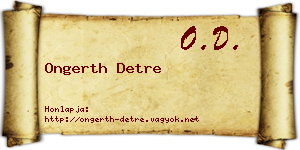 Ongerth Detre névjegykártya